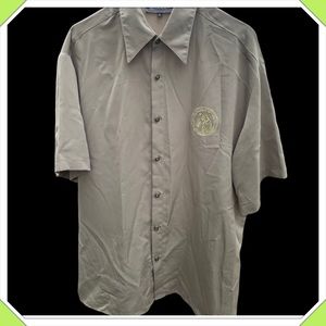 Daniali Button Down Microfiber Olive Green Long Sleeve Horse Shirt